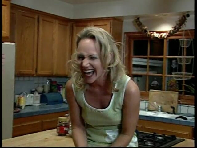 I kissed a girl and I liked it: Young pretty blonde was seduced my elder carpet muncher on...