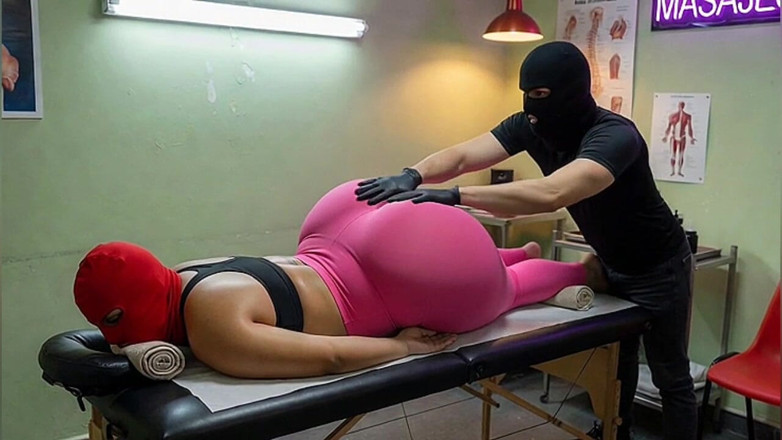 Animate golden: Ibu mertua berpantat besar dapat urutan sensual dalam bingkap merah...