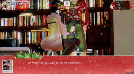 Cumming Gaming: Unlimited Christmas [Xmas Hentai porn play], ep.7. Fingering her teacher tight...