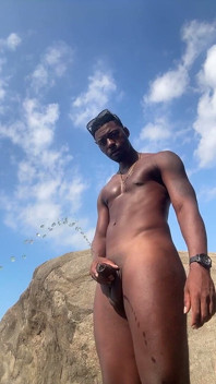 Pissing on the Beach BBC Hard Cock