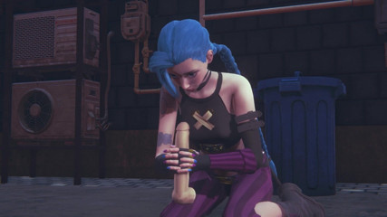 Waifu club 3D: Jinx ko bare land ka hastamaithun karna pasand hai