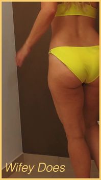 Wifey Wears a Skimpy Yellow Bikini