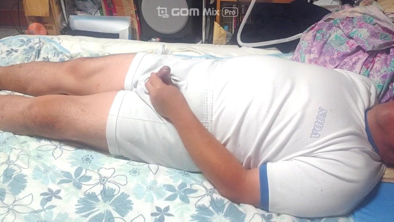 Shinpuuero: Fat Japanese college gym clothes wearing masturbation day