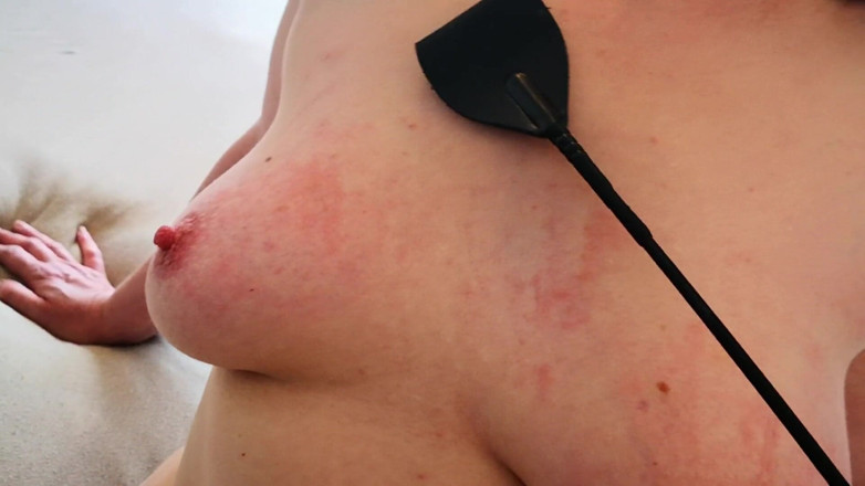 Bouncy Tits Action: Whip my breasts with stud whip