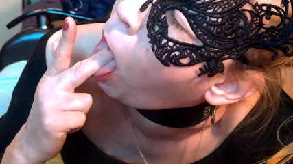 JoannaSW: A stranger in a mask and a leather collar sucked...