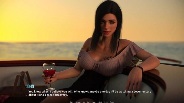 3D Cartoon Porn: Dominos beach 16 john kencan pertama fiona boat ocean sunset sfw