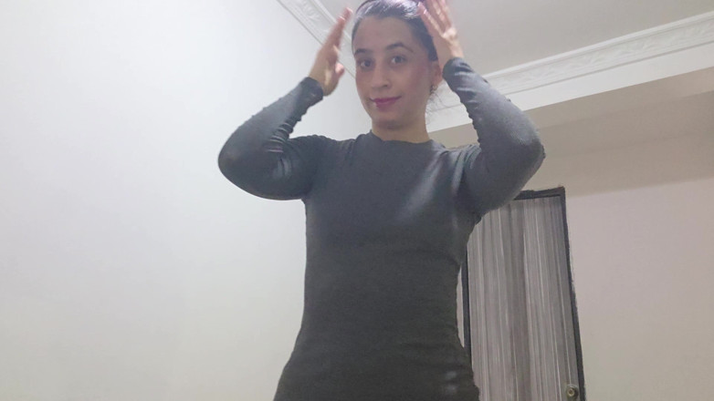 alexia twerk videos: Evde try-on haul gri elbise uydurma ve şekillendirme seansı