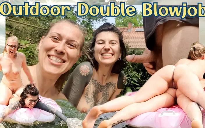 GermanPussyLove: Outdoor Double Blowjob After Some Fun in Our Pond