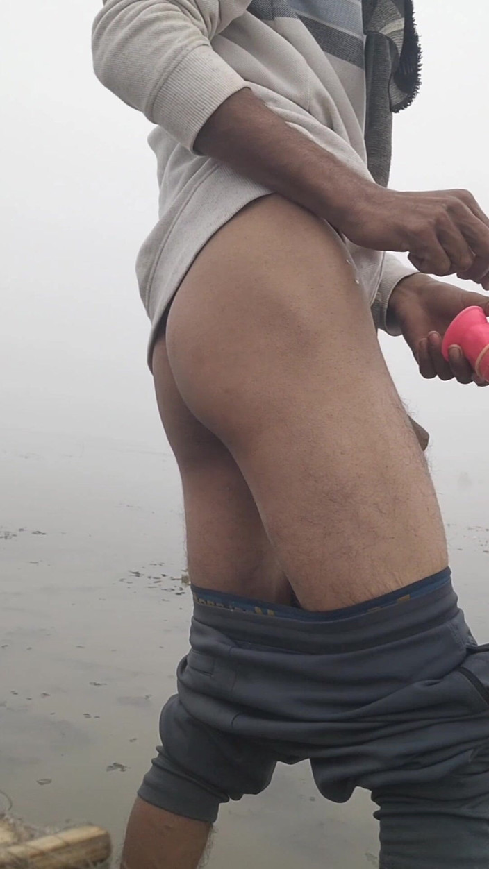 Desimast7: Horny Young Boy Fuck Ass with Toy Inside Pond