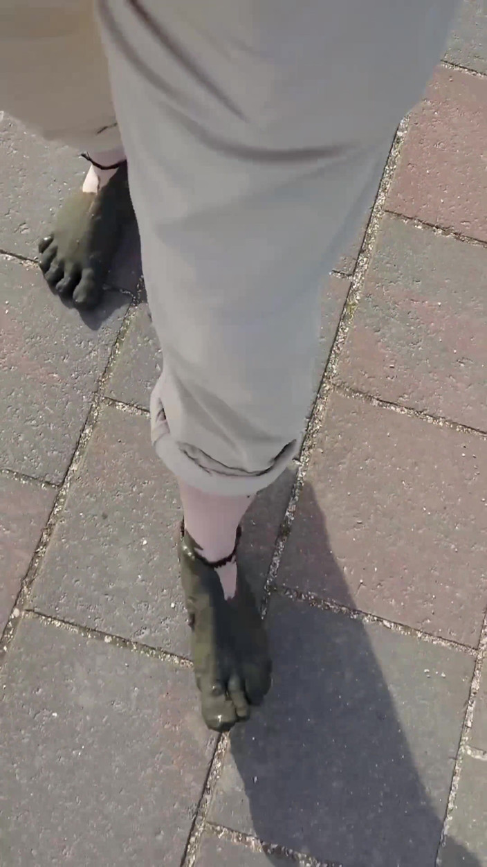 Footfetish: 在霍鲁默西尔海滩泥滩的短暂测试