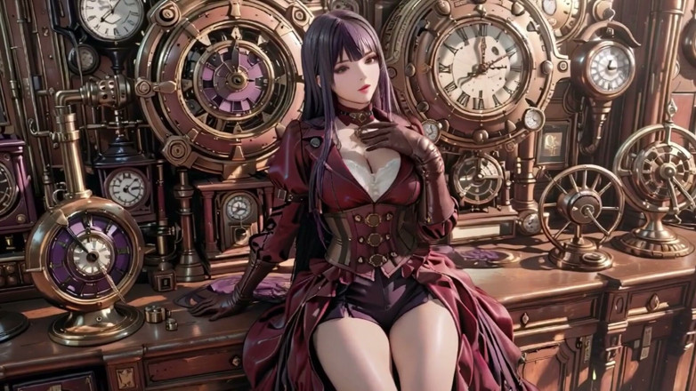 Seraphina Vale: Lila haare in einer Dampffantasie!