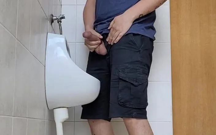 Wanker forever: Risky Wank in Public Urinal at Work. Man's Room