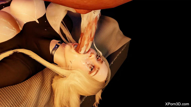 The Scenes: Bdsm bondage 3d porno - tetona rubia con garganta profunda y follada...