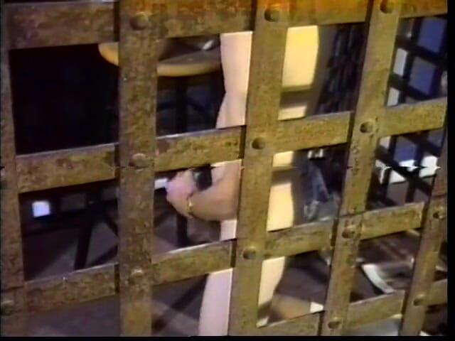 Gays Case: Hairy dude gets a blowjob from twink through cell bars