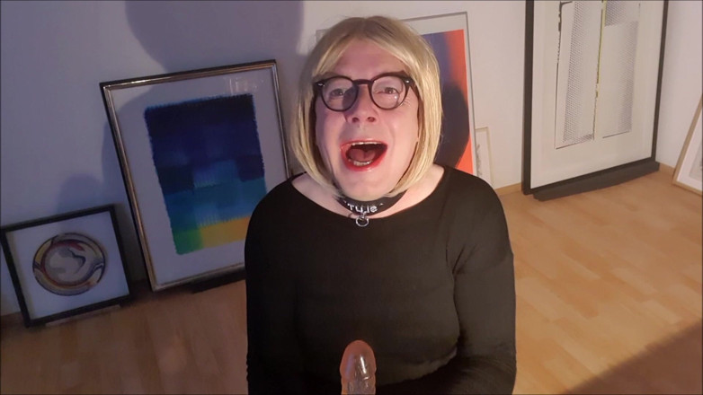 Christiane Cocks: Verkliga Kuk Suger Tränar Hårt - Dildo Hals Träning För Den...