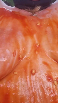 Julie Cunningham Sploshing - Short Slowed Down Clip of My Hug Tits Covered in Beans Being Shaken Side to Side Slowly