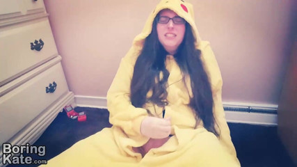 Boring Kate: Fapping in my pikachu kigurumi