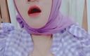 Shine-X: Kuala lumpur kadının viral mor tesettürlü göğüsleri sıkıyor ve mastürbasyon...