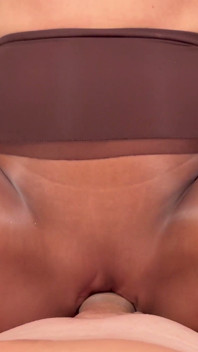 Gape My Pussy Through Brown Seamless Pantyhose