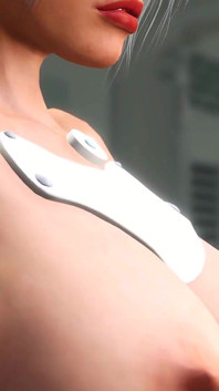 Gorący seks w zatoce science fiction. 3d sexy dickgirl android pieprzy ostro młodą loszka