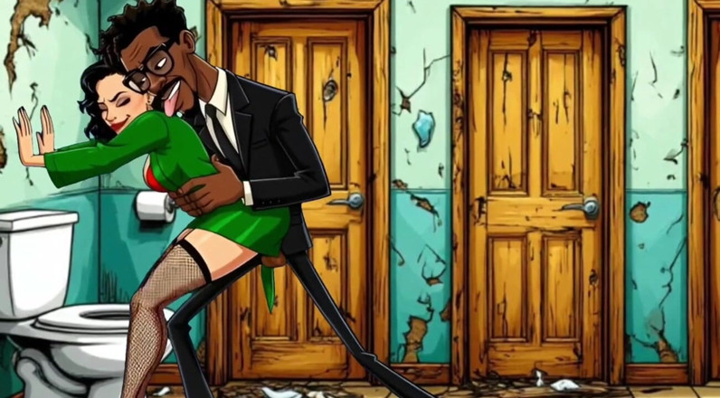 Octopussy Lovers Club: Une salope se fait baiser dans des toilettes publiques sales...