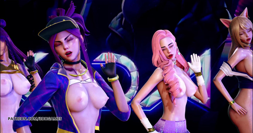 3D-Hentai Games: Blackpink - jugando con fuego sexy striptease KDA Ahri Akali