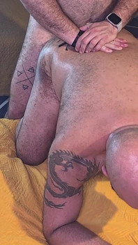 Hairy Bear Top Pounds Tattooed Bottom Doggy and Missionary Raw