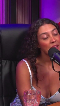 Young Latina with Perfect Body and Curly Hair Giving Dirty Talk