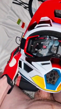 Naked Biker Wanks on His Mxhelmet