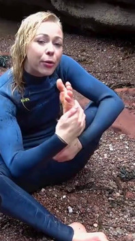 Salty Wetsuit Toe Sucking Slut