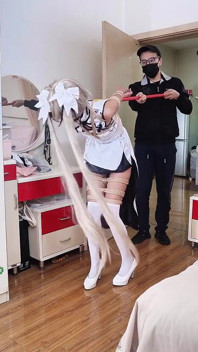 White Silk Cheongsam Girl