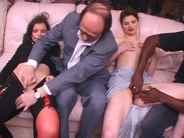 Planete Francaise: Two Stunning Girls From France Getting Smashed by Two Loaded...