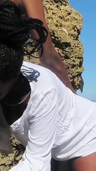 Ebony Teen Giving a Blowjob in Public