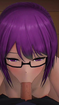Kagura suzu pompino orale ragazza eyaculation facciale occhiali Hentai mmd 3d viola capelli edit smixix