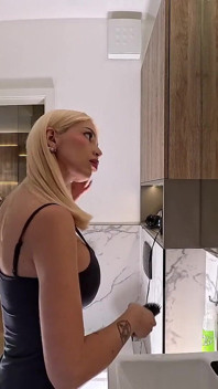Big Ass Big Tits Amazingly Beautiful Blonde in the Bathroom Flashes Her Meaty Pussy Lips and Sexy Booty