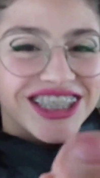 Cum on Braces Cosplay Teen Nerdy Glasses Blowjob Fuck Shana