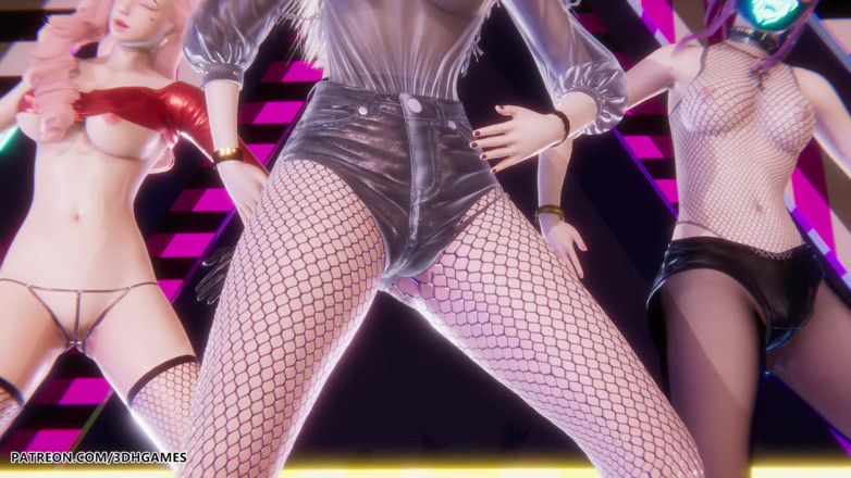 3D-Hentai Games: Mmd Babymonster - Batter up Ahri Evelynn Akali Sexy Striptease League...