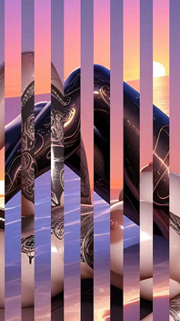 Cliffside Sunset Floating - Reclining Nude Futa