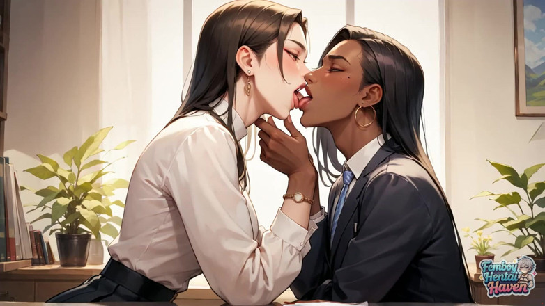 Femboy Hentai Haven: Transvestite mewah mengisi pejabat dengan kebaikan punggungnya dalam penampilan lucah...