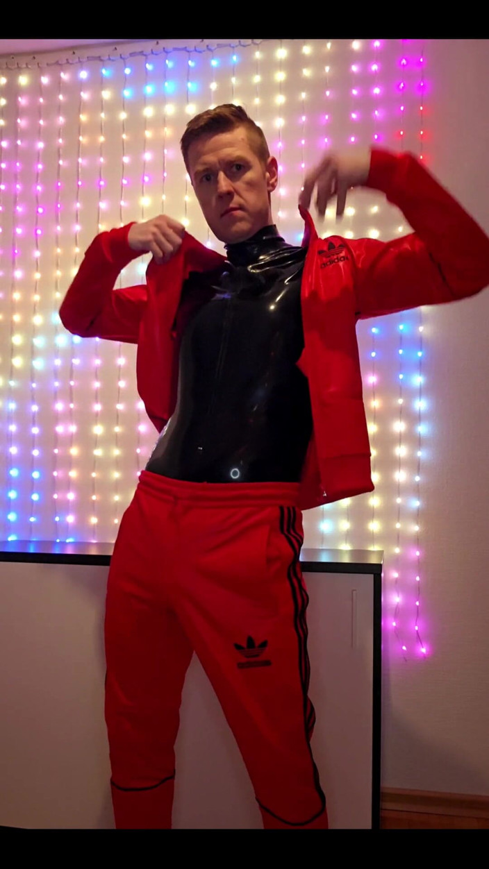 Roman Heart: Red Adidas Tracksuit