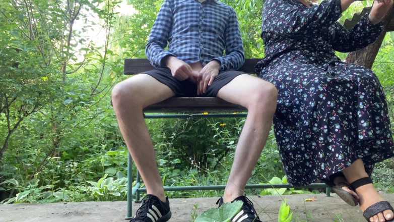 OurFetishLife: Gorgeous stepmom milf milks a big dick in the park...