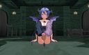 H3DC: Hentai 3d. Sukkubus wichst deinen schwanz mit ihren füßen