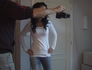 Flash Model Amateurs: BTS photo shooting with marvelous brunette babe