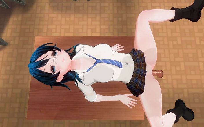 H3DC: Menina hentai 3D deu no cu antes do exame