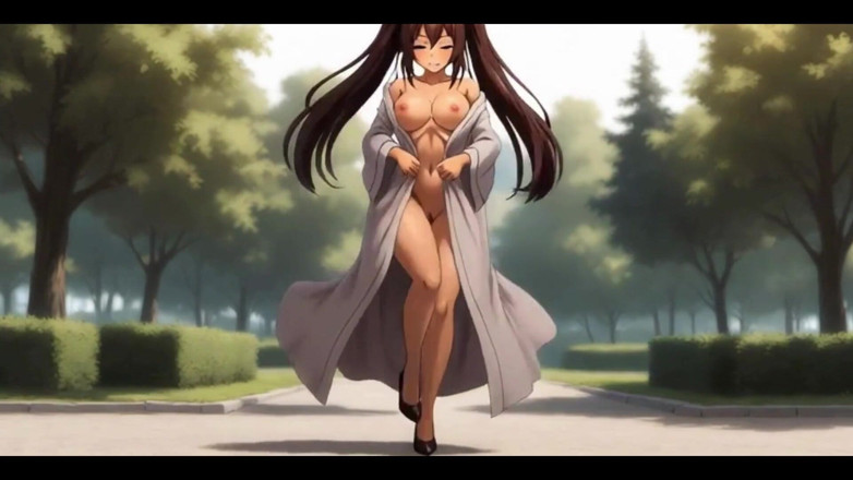 HotKitty20: Langbenige brunette parkslet openbaar poesje en tieten tonen masturbatie Ai...