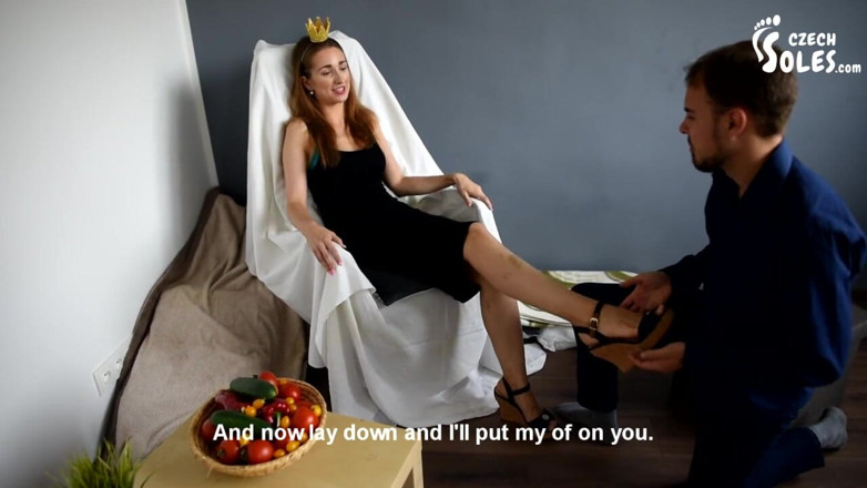 Czech Soles - foot fetish content: Loyal subject at princess's feet