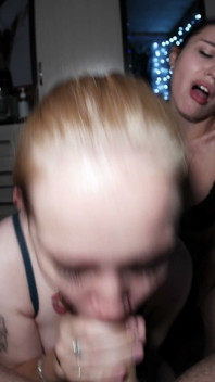 Lynn & Vicky Share His Cock Again