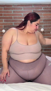 Massage on the Big Belly of a Robust Woman on the Bed: Voluminous Wobbly Belly and Body Caresses.