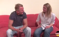 If You Like Watching Horny Blondes Riding a Hard Cock, This Is the Right Video for You
