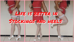 Polkadot Stockings Toe and Chastity Makes Me a Perfect Crossdresser